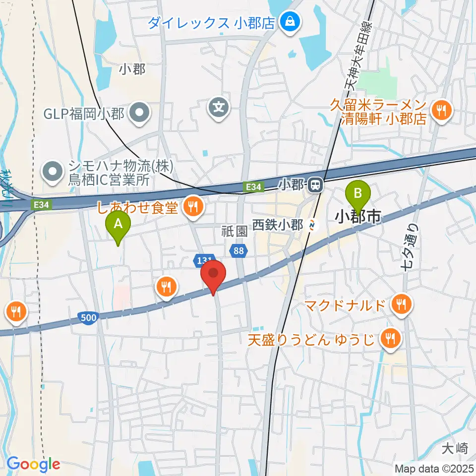 小川楽器 小郡店周辺のホテル一覧地図