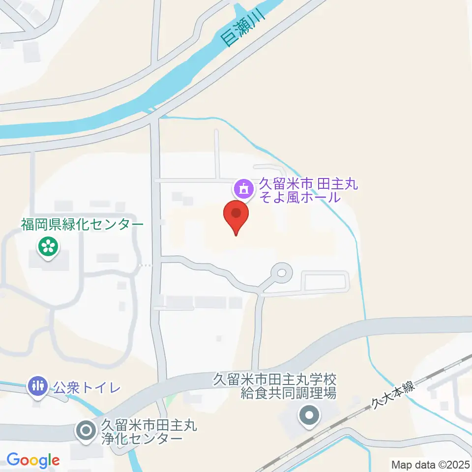 田主丸複合文化施設そよ風ホール周辺のホテル一覧地図