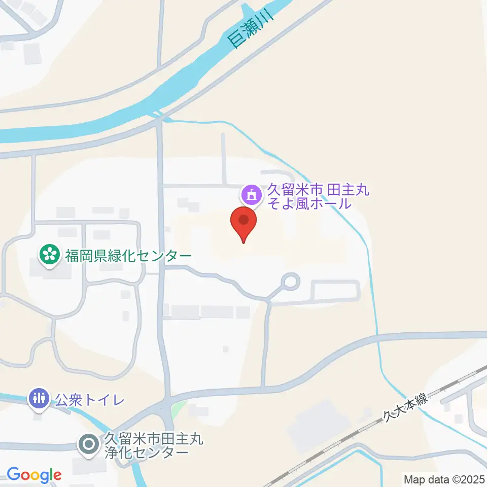 田主丸複合文化施設そよ風ホール周辺のホテル一覧地図