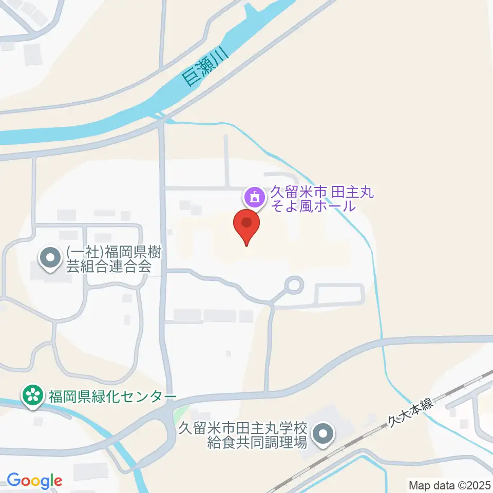 田主丸複合文化施設そよ風ホール周辺のホテル一覧地図