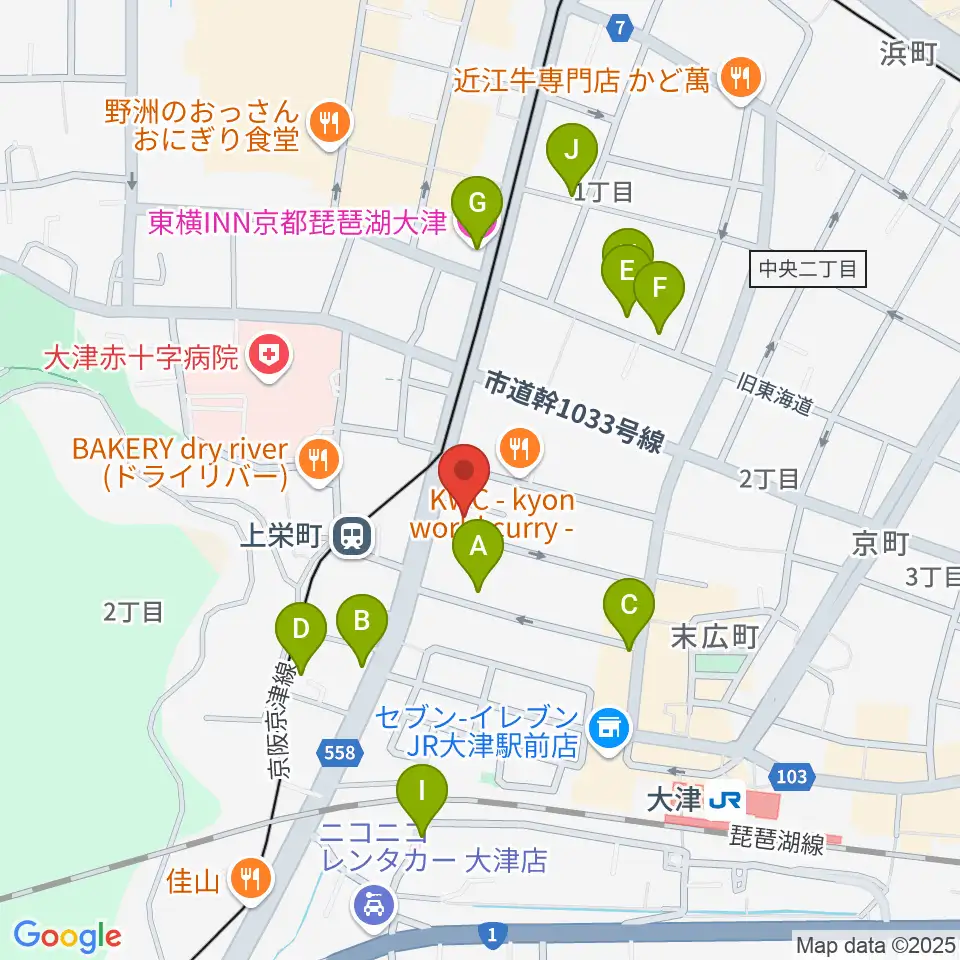 奏美ホール周辺のホテル一覧地図