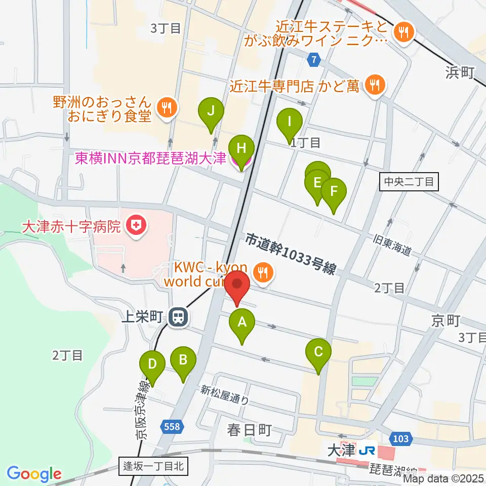 奏美ホール周辺のホテル一覧地図