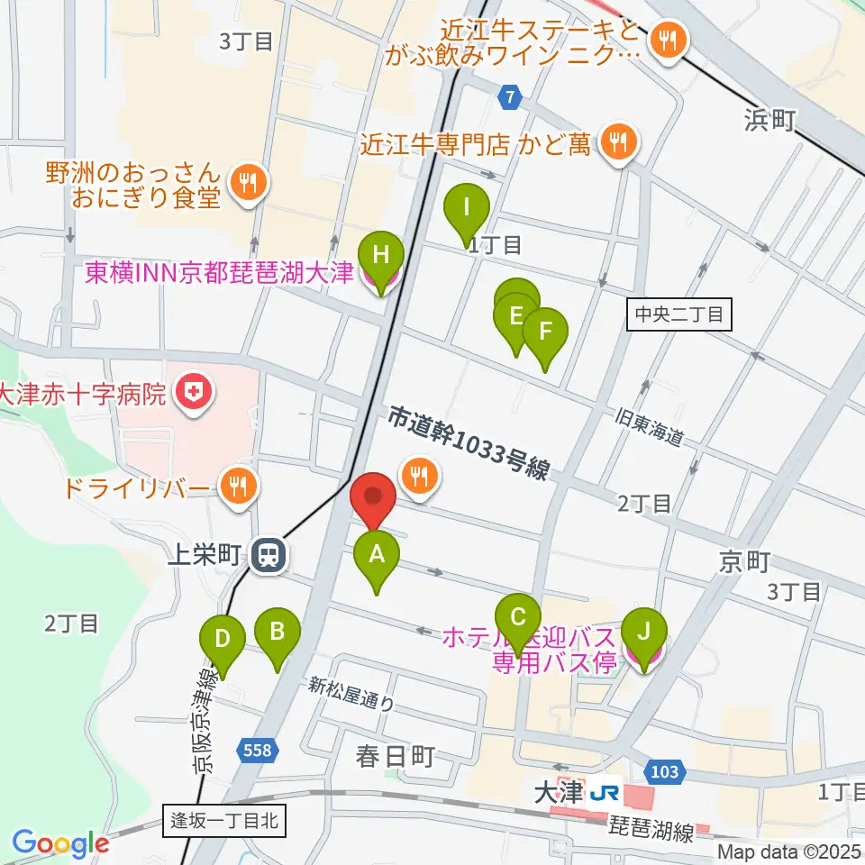 奏美ホール周辺のホテル一覧地図