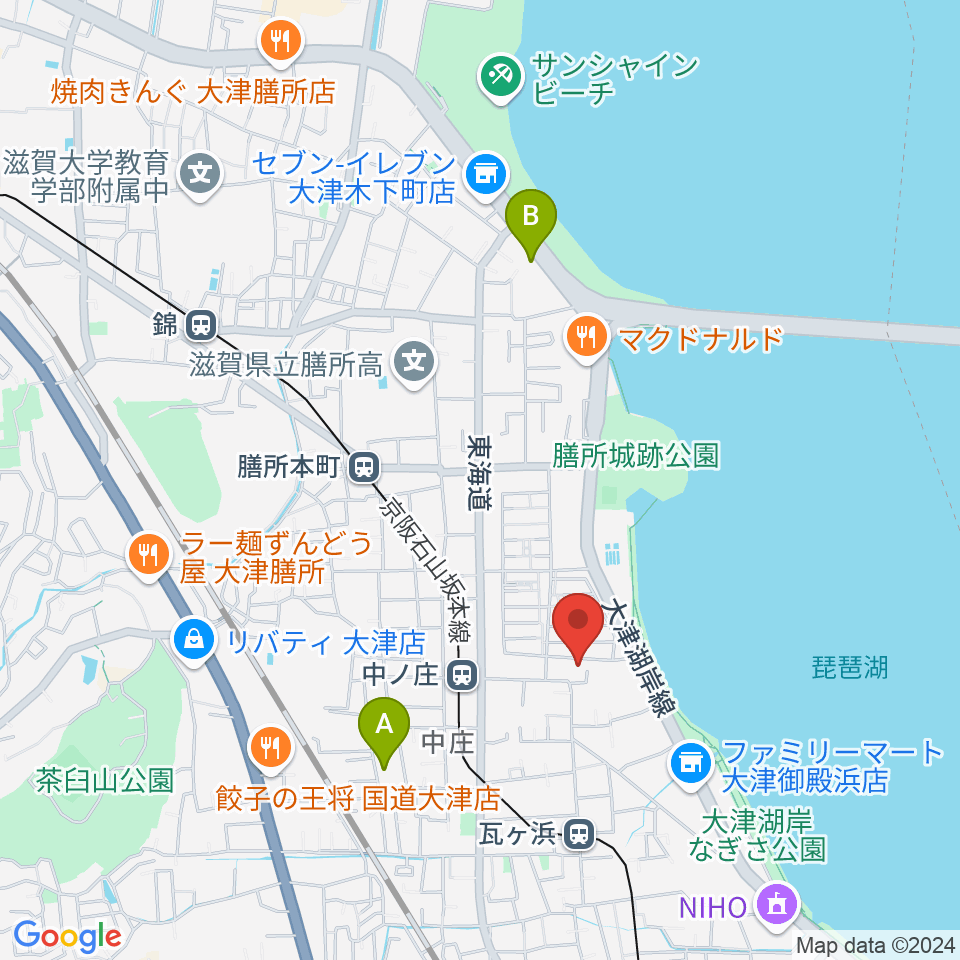 大津市フィガロホール周辺のホテル一覧地図