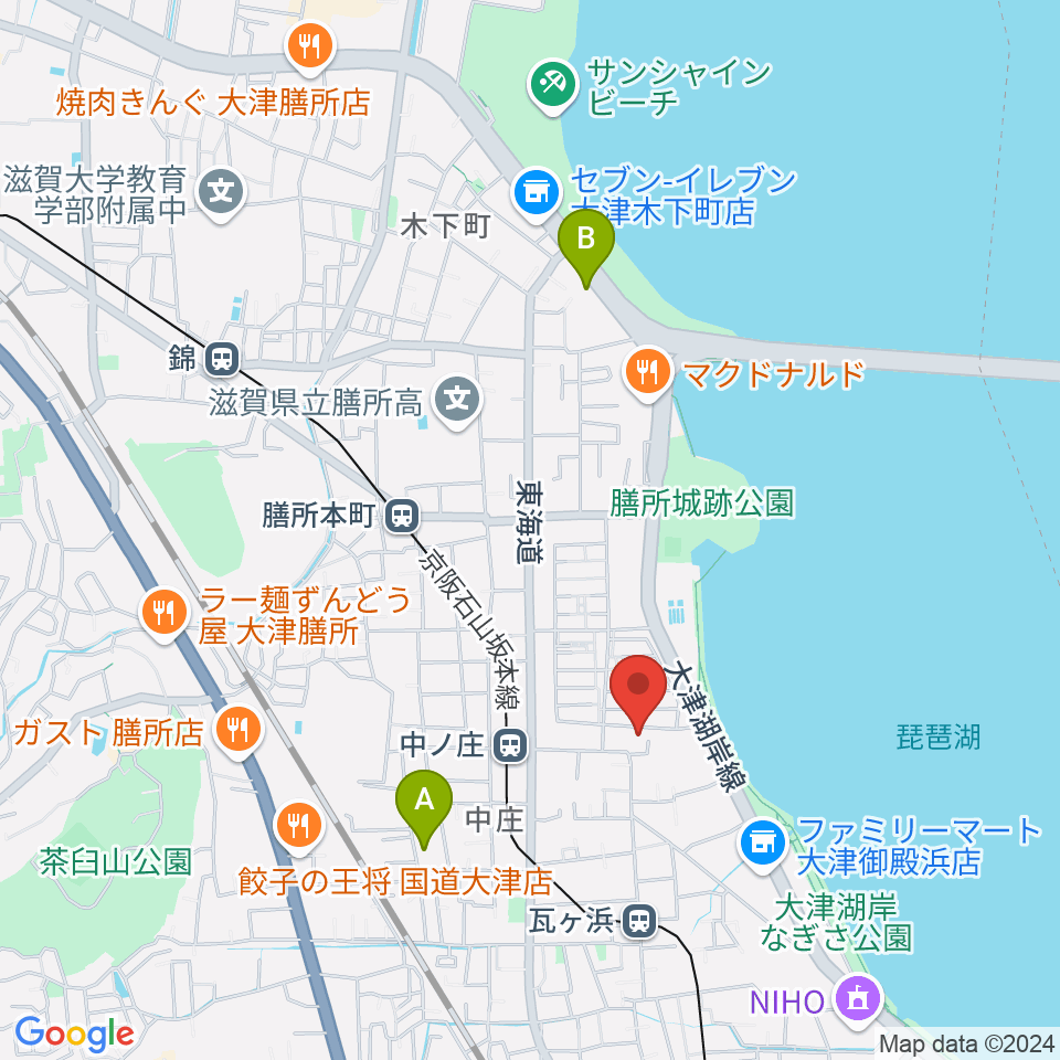 大津市フィガロホール周辺のホテル一覧地図