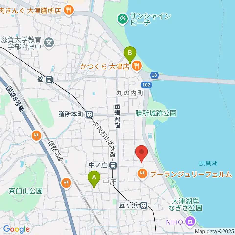 大津市フィガロホール周辺のホテル一覧地図