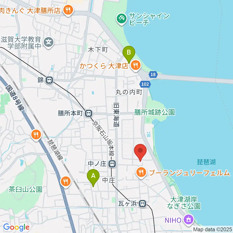 大津市フィガロホール周辺のホテル一覧地図