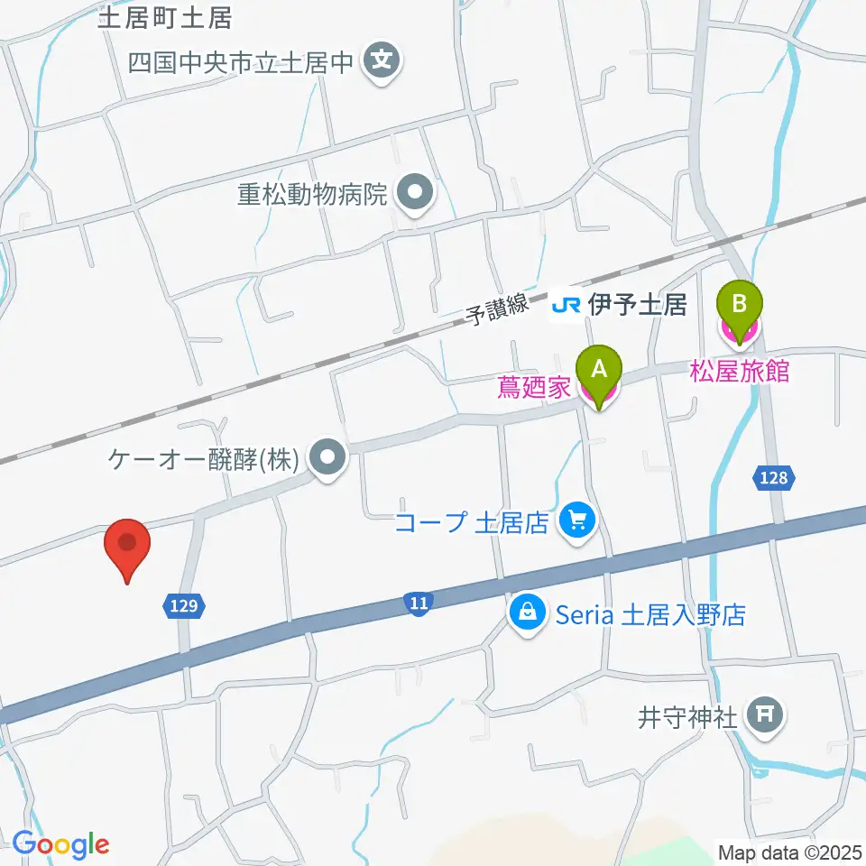 土居文化会館ユーホール周辺のホテル一覧地図