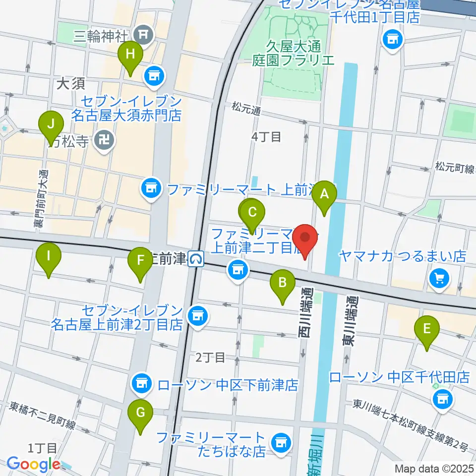 名古屋大須OYS周辺のホテル一覧地図