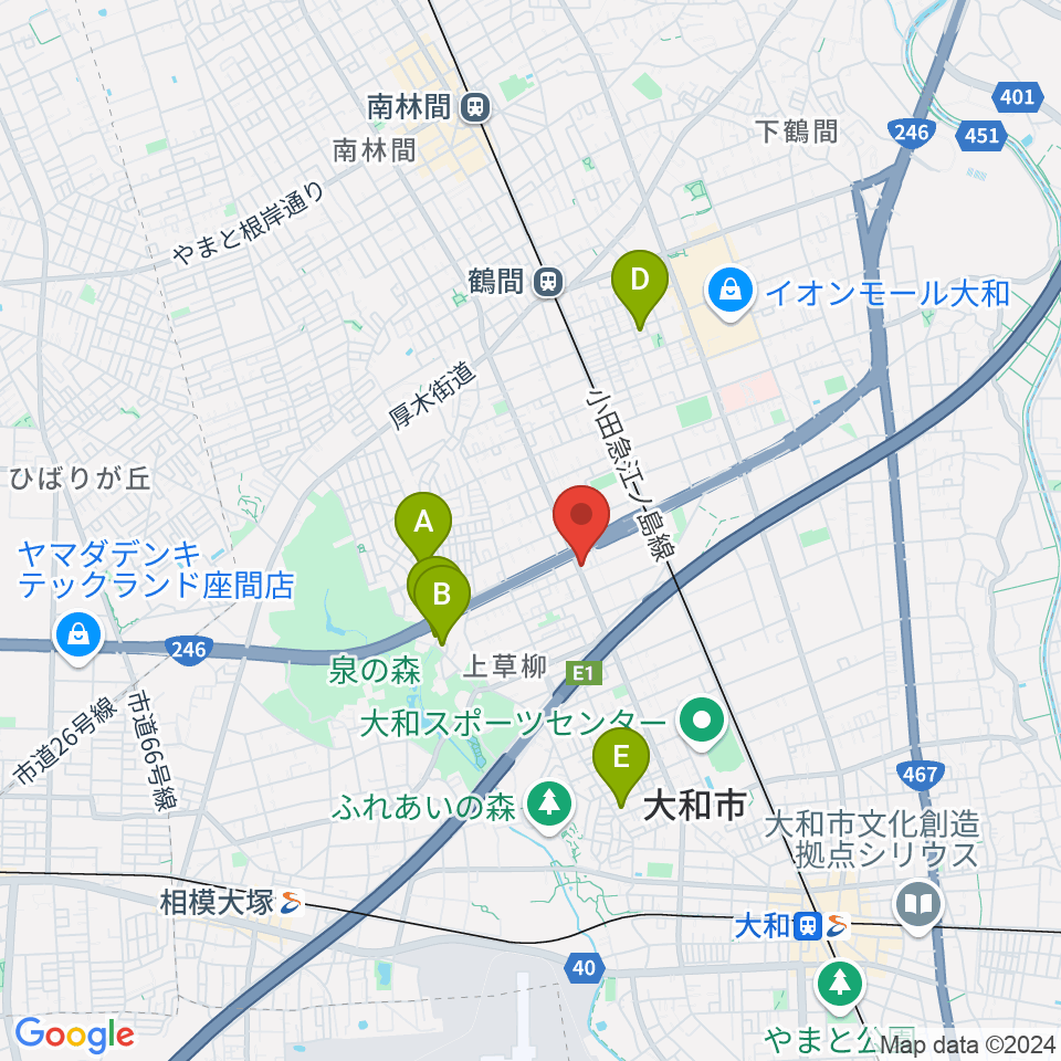 ウイスタリアピアノ周辺のホテル一覧地図