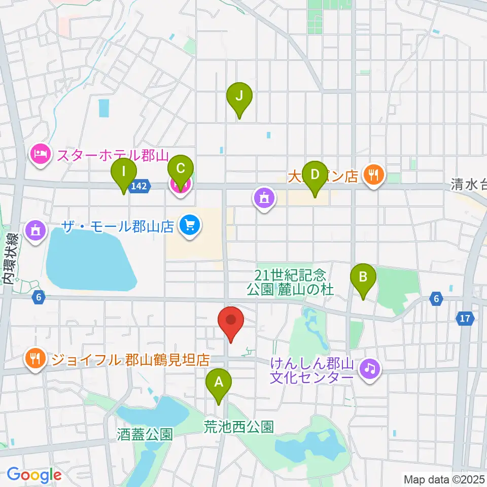 郡山市中央公民館・勤労青少年ホーム周辺のホテル一覧地図