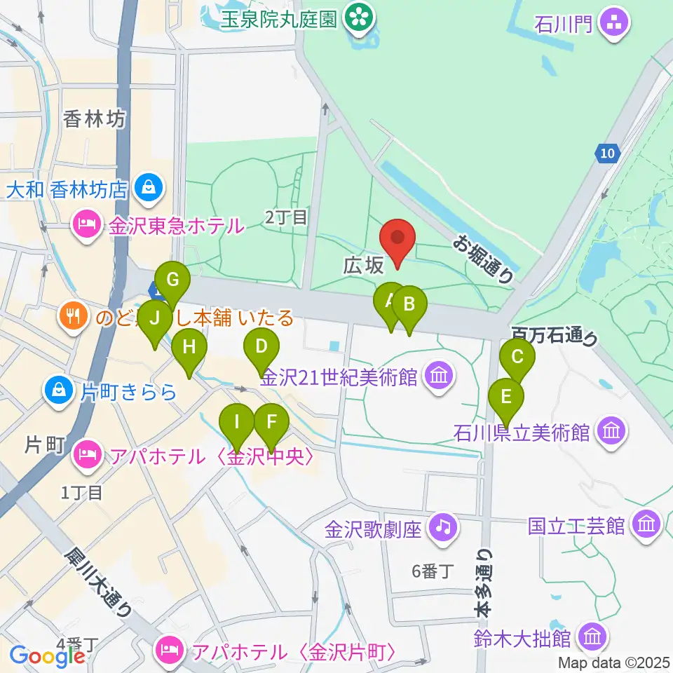 しいのき迎賓館周辺のホテル一覧地図