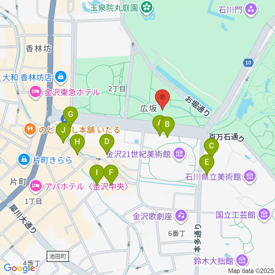 しいのき迎賓館周辺のホテル一覧地図