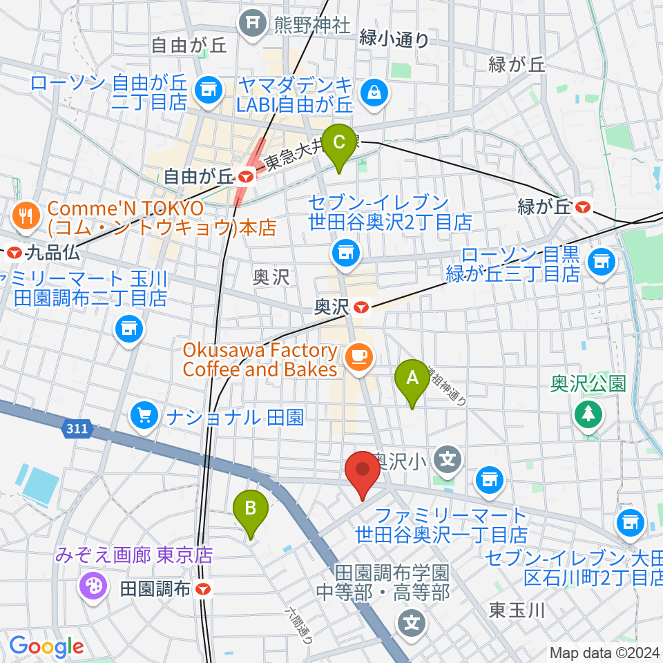 田園調布リトルジャイアント周辺のホテル一覧地図