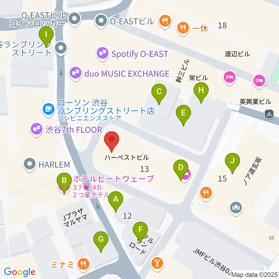 渋谷DESEO mini周辺のホテル一覧地図