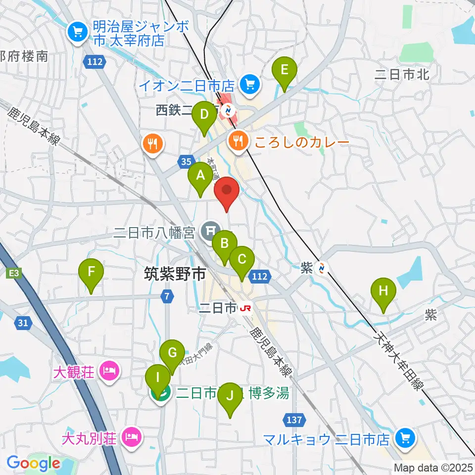 二日市ムーヴメント周辺のホテル一覧地図