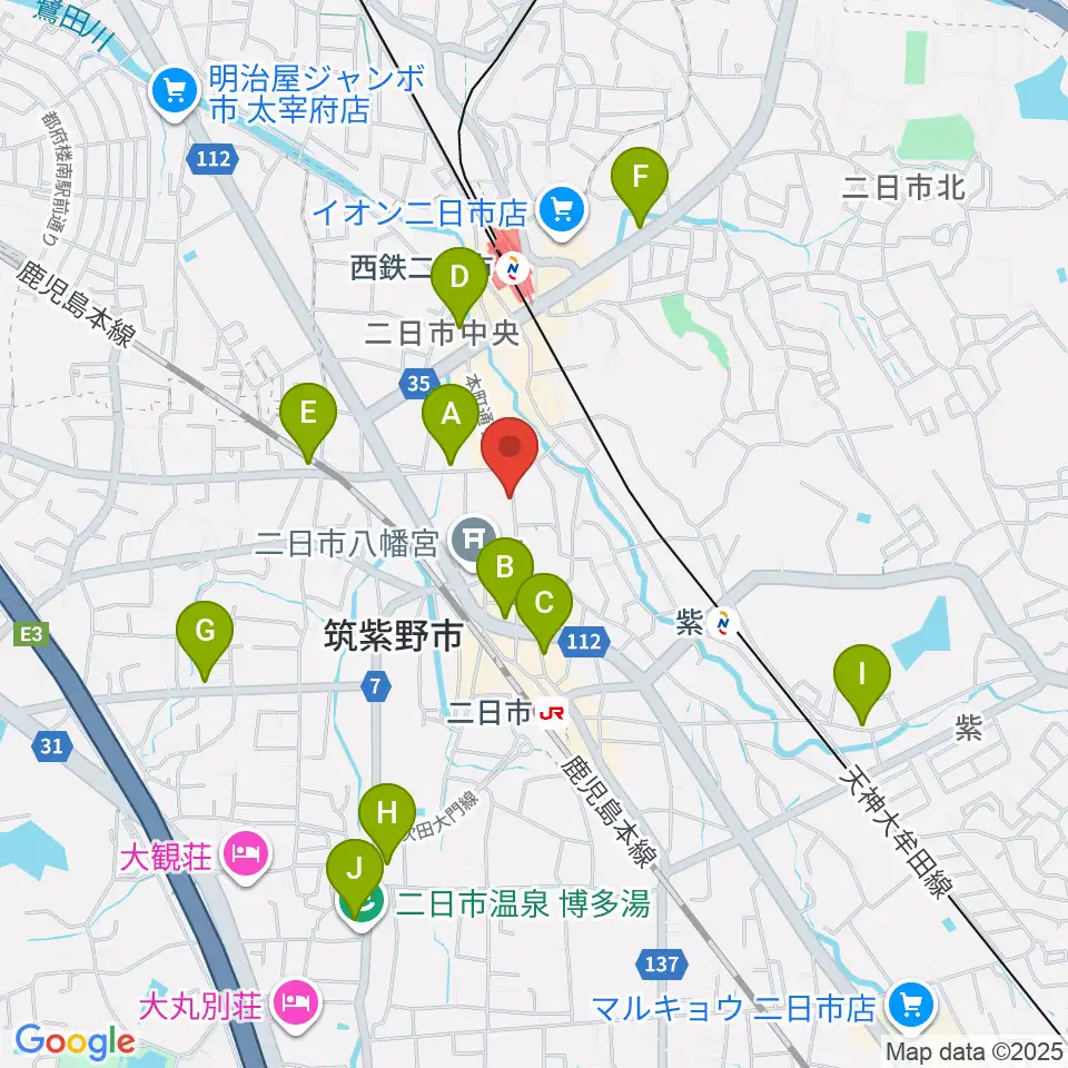 二日市ムーヴメント周辺のホテル一覧地図