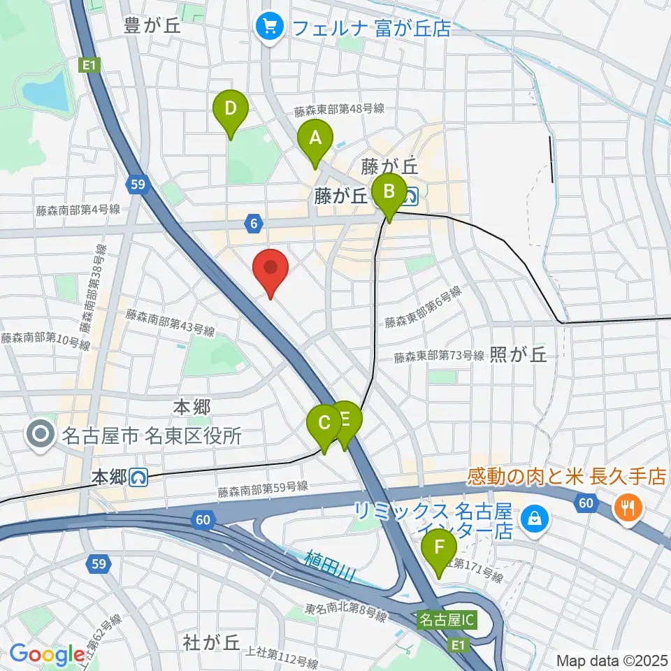 名古屋ミュージックファーム周辺のホテル一覧地図