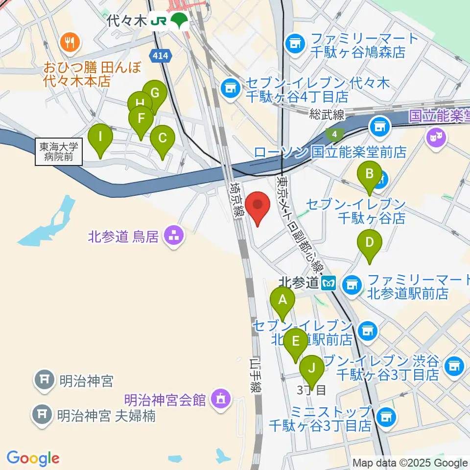 GRAPES北参道周辺のホテル一覧地図