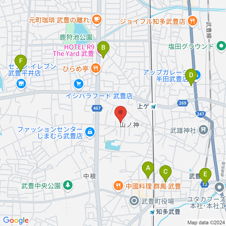 ガレージエス周辺のホテル一覧地図