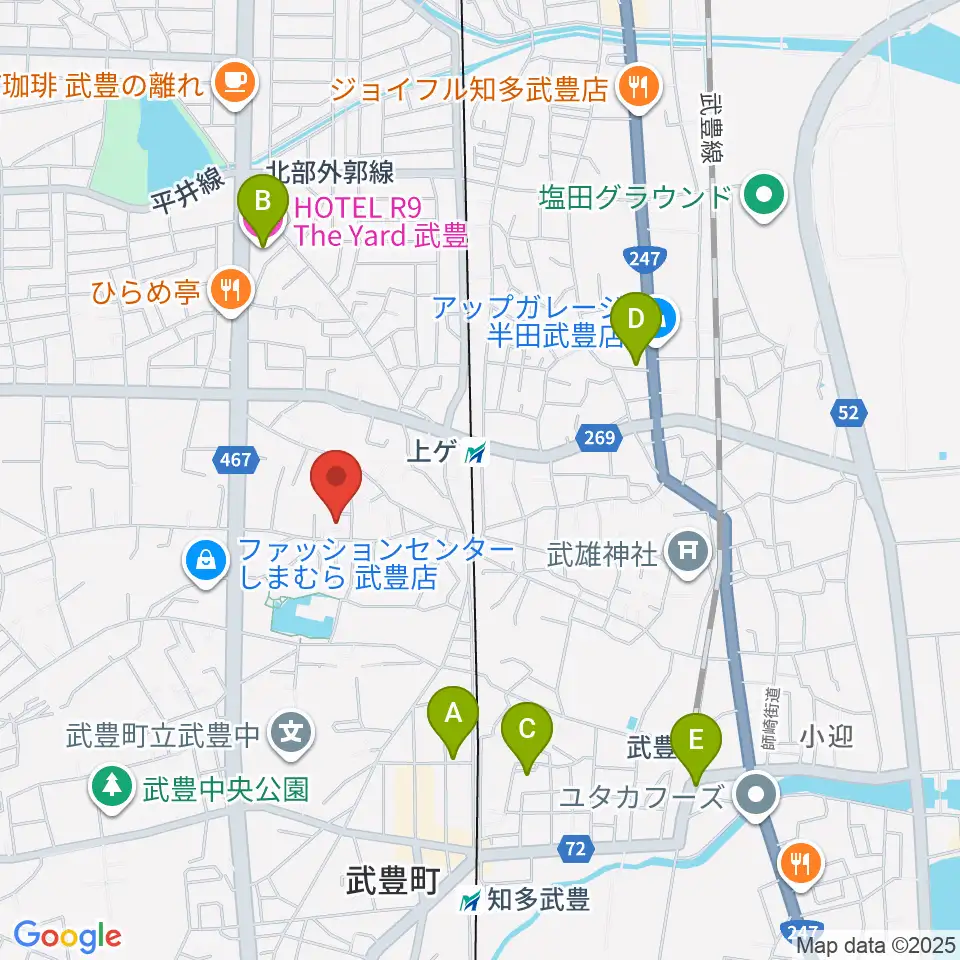 ガレージエス周辺のホテル一覧地図