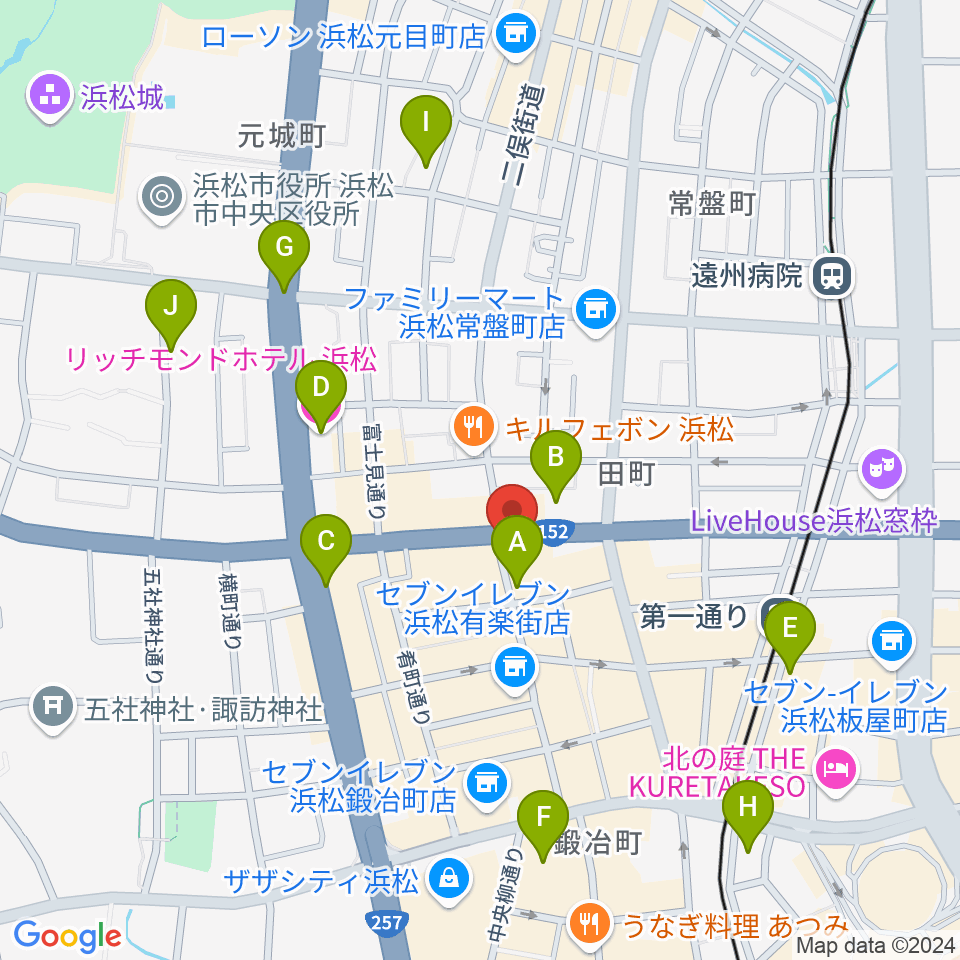 ジャズスポット アナログ周辺のホテル一覧地図