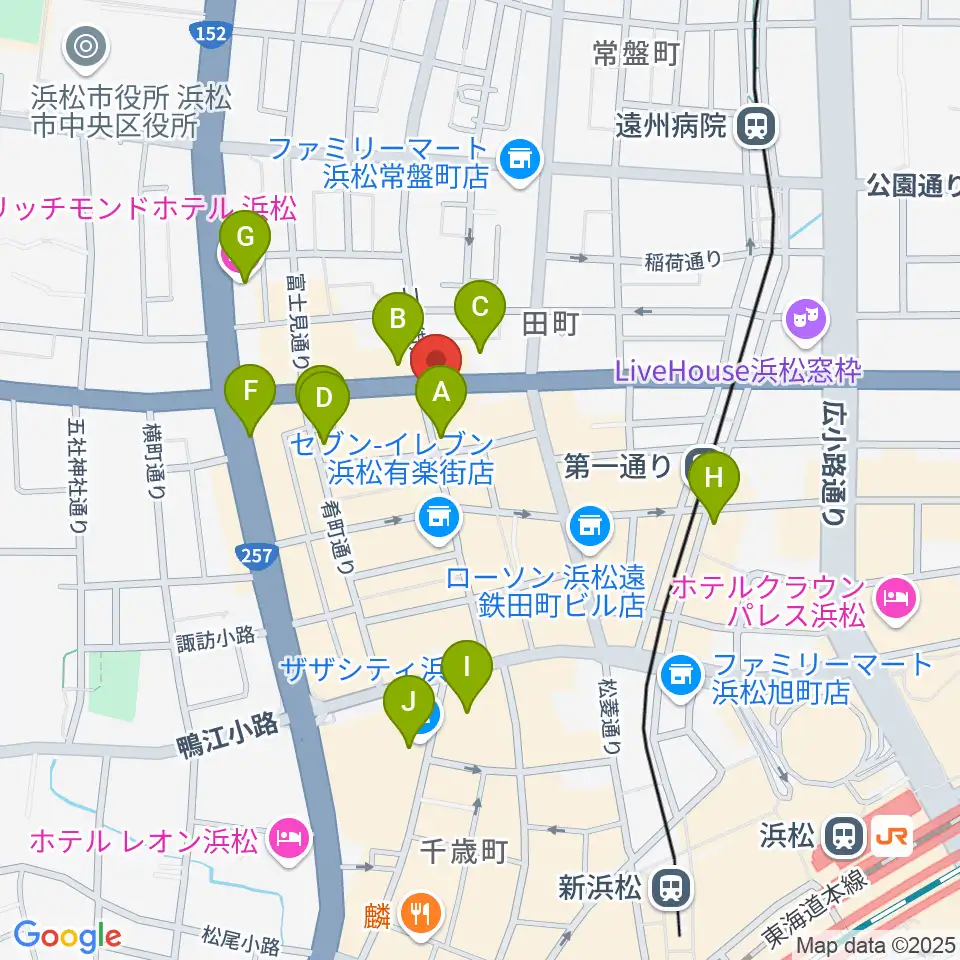 ジャズスポット アナログ周辺のホテル一覧地図