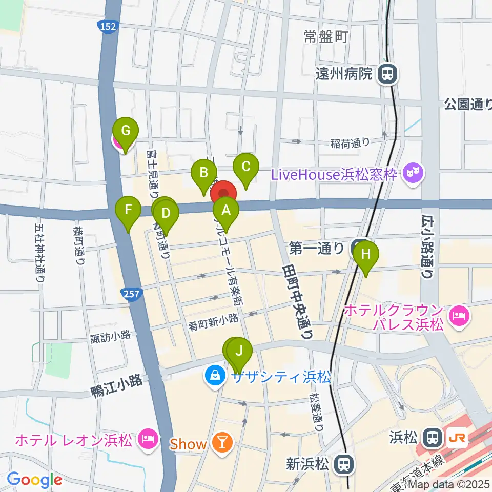ジャズスポット アナログ周辺のホテル一覧地図