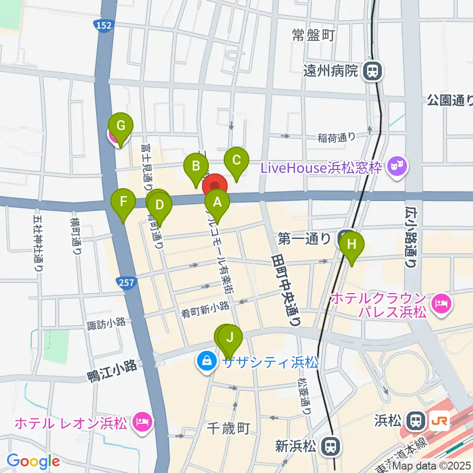 ジャズスポット アナログ周辺のホテル一覧地図