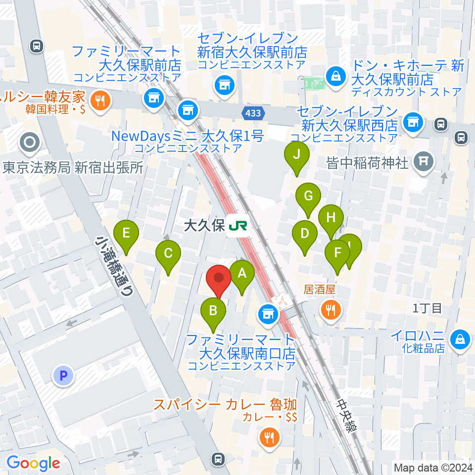 ジェットワン周辺のホテル一覧地図