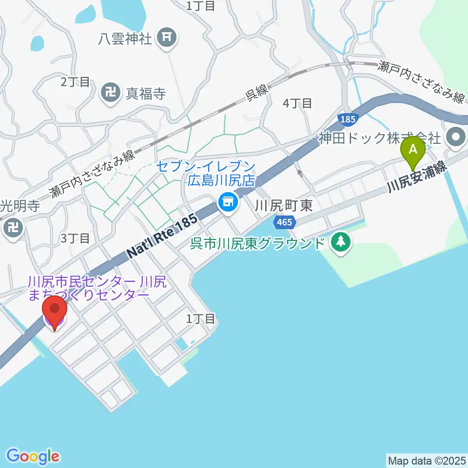川尻まちづくりセンター ベイノロホール周辺のホテル一覧地図