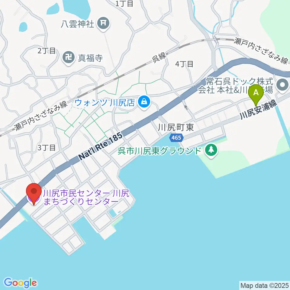 川尻まちづくりセンター ベイノロホール周辺のホテル一覧地図