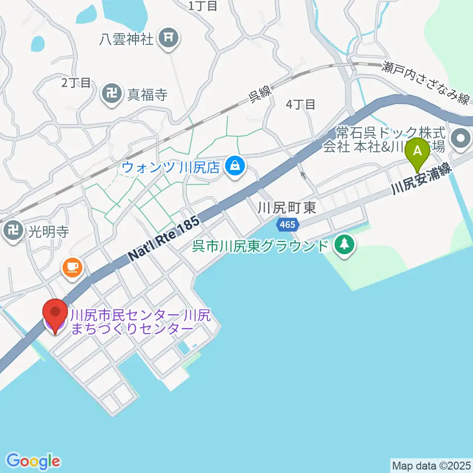 川尻まちづくりセンター ベイノロホール周辺のホテル一覧地図