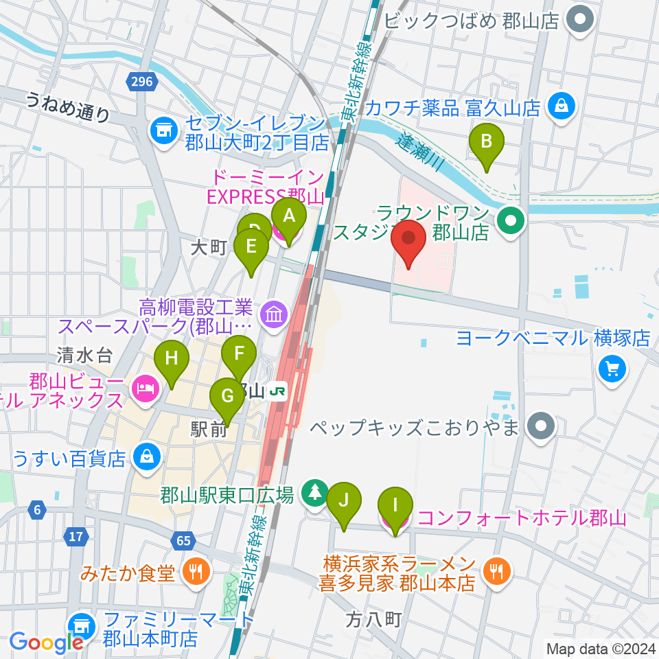 ポラリス保健看護学院メグレズホール周辺のホテル一覧地図