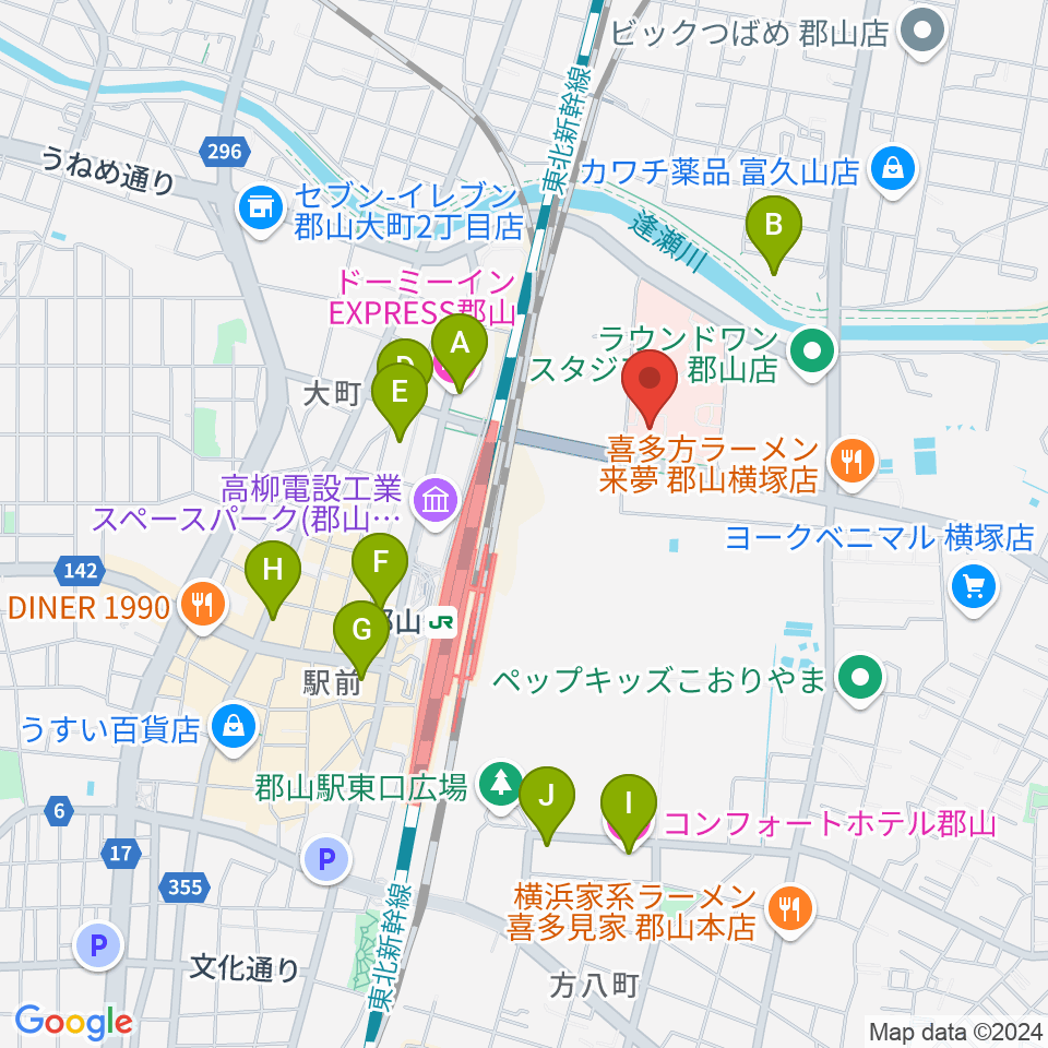 ポラリス保健看護学院メグレズホール周辺のホテル一覧地図