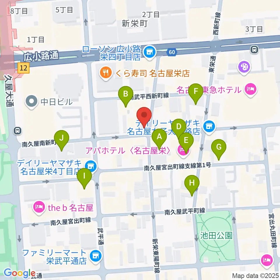 名古屋栄TIGHT ROPE周辺のホテル一覧地図