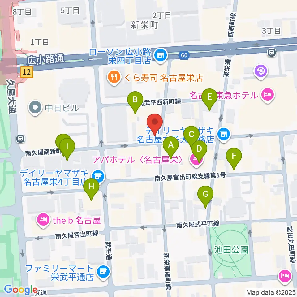 名古屋栄TIGHT ROPE周辺のホテル一覧地図