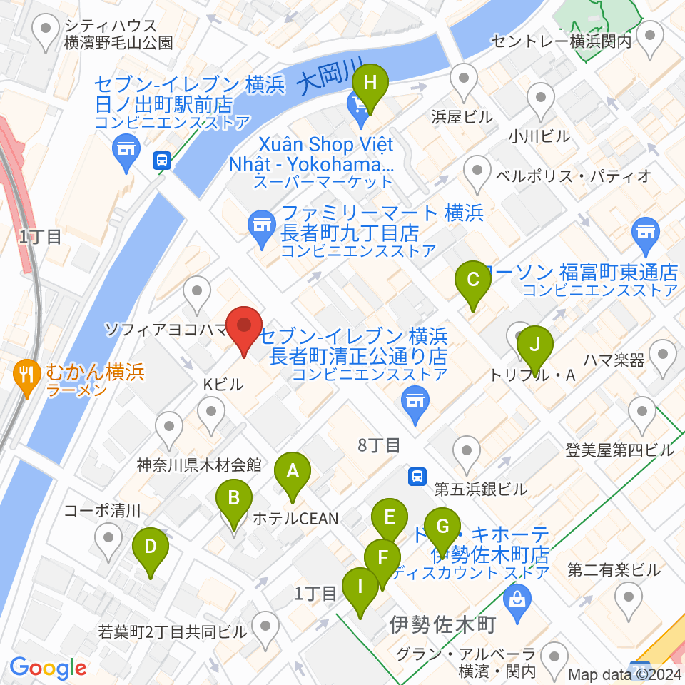 横浜JAZZ FIRST周辺のホテル一覧地図