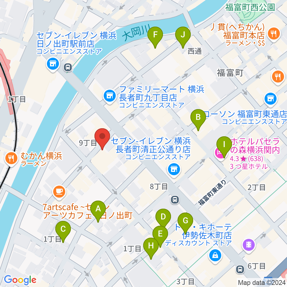 横浜JAZZ FIRST周辺のホテル一覧地図