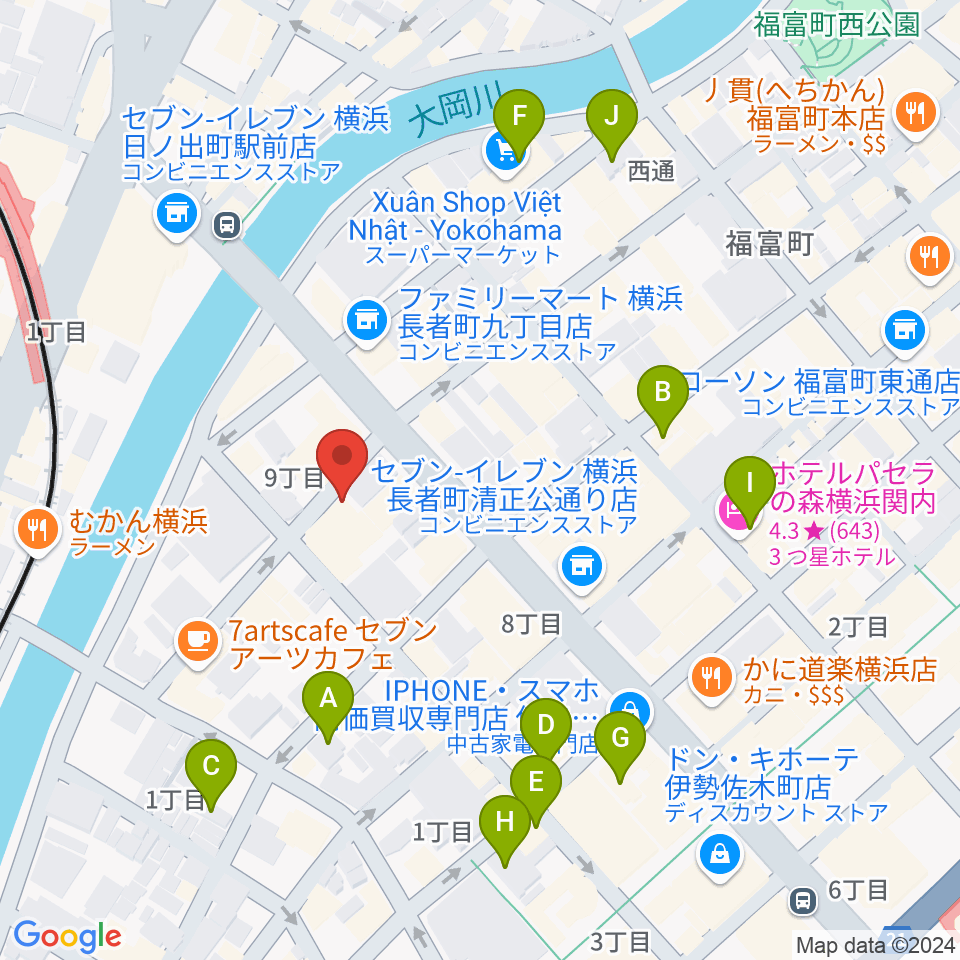 横浜JAZZ FIRST周辺のホテル一覧地図