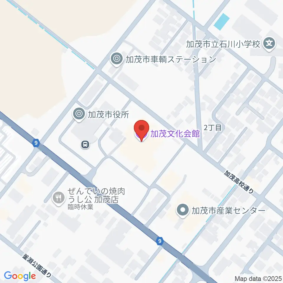 加茂文化会館周辺のホテル一覧地図
