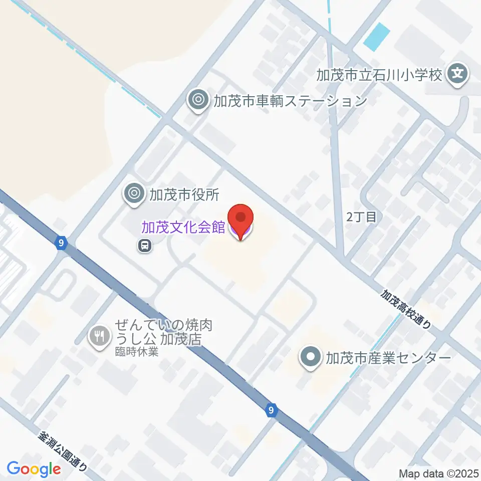 加茂文化会館周辺のホテル一覧地図