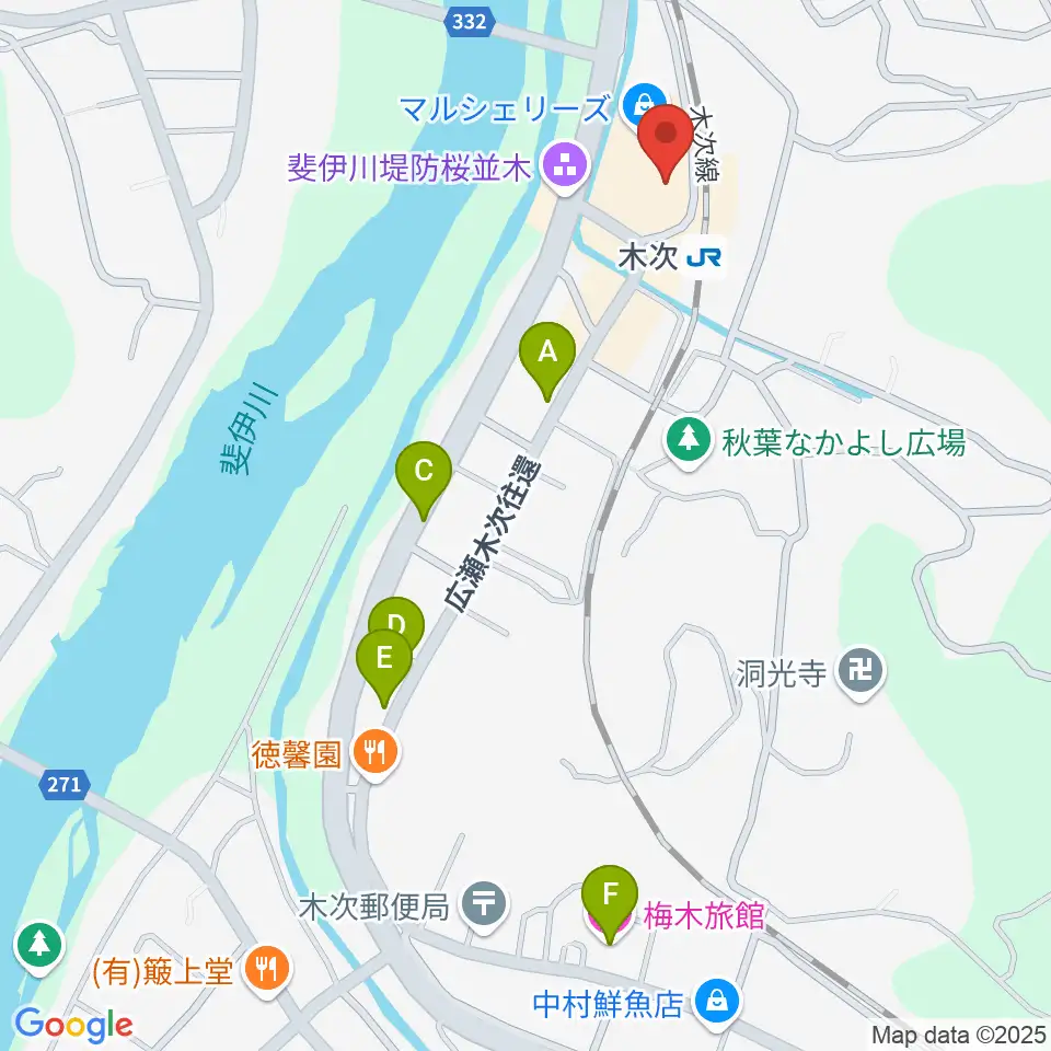木次経済文化会館チェリヴァホール周辺のホテル一覧地図