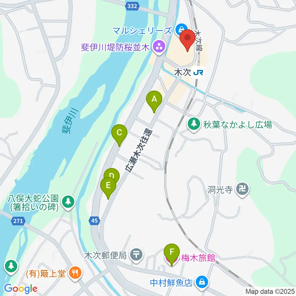 木次経済文化会館チェリヴァホール周辺のホテル一覧地図
