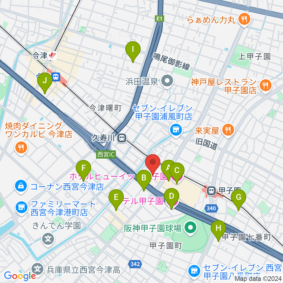 まんまるみかん周辺のホテル一覧地図