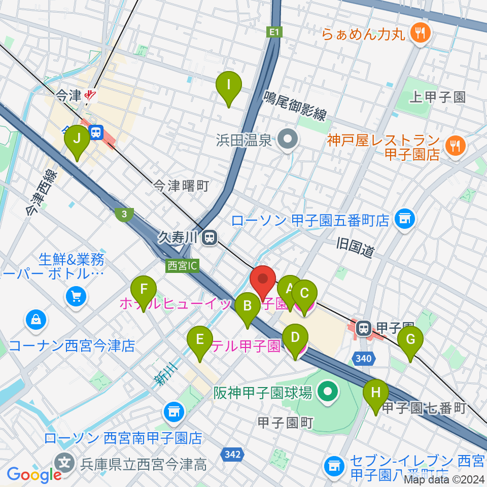 まんまるみかん周辺のホテル一覧地図