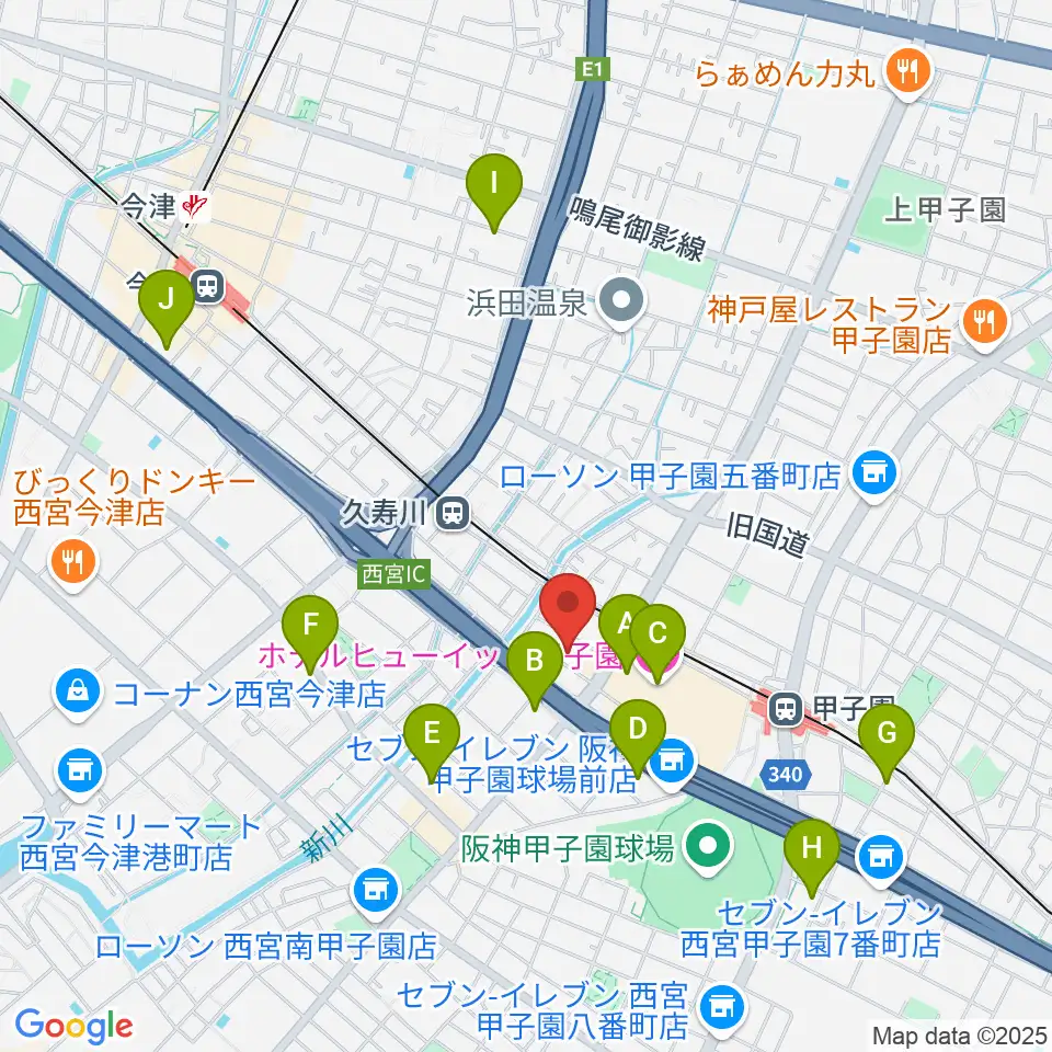 まんまるみかん周辺のホテル一覧地図