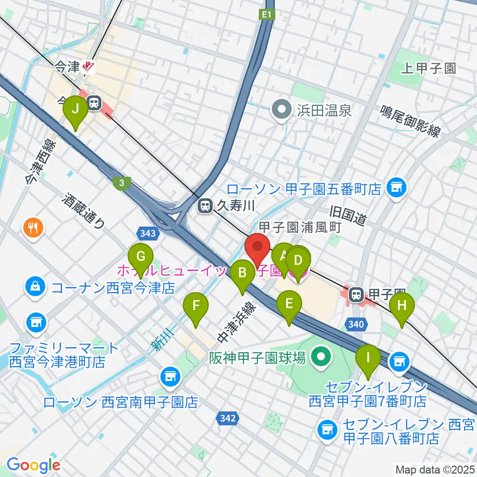 まんまるみかん周辺のホテル一覧地図