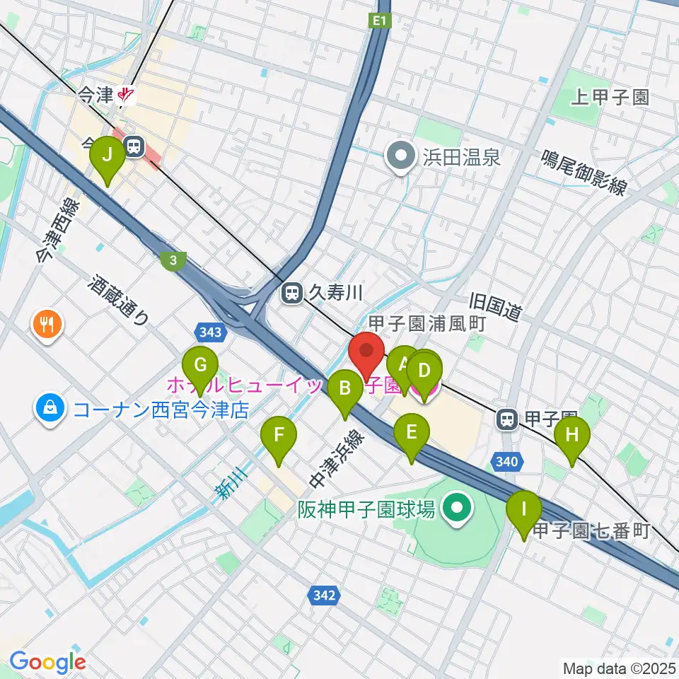 まんまるみかん周辺のホテル一覧地図