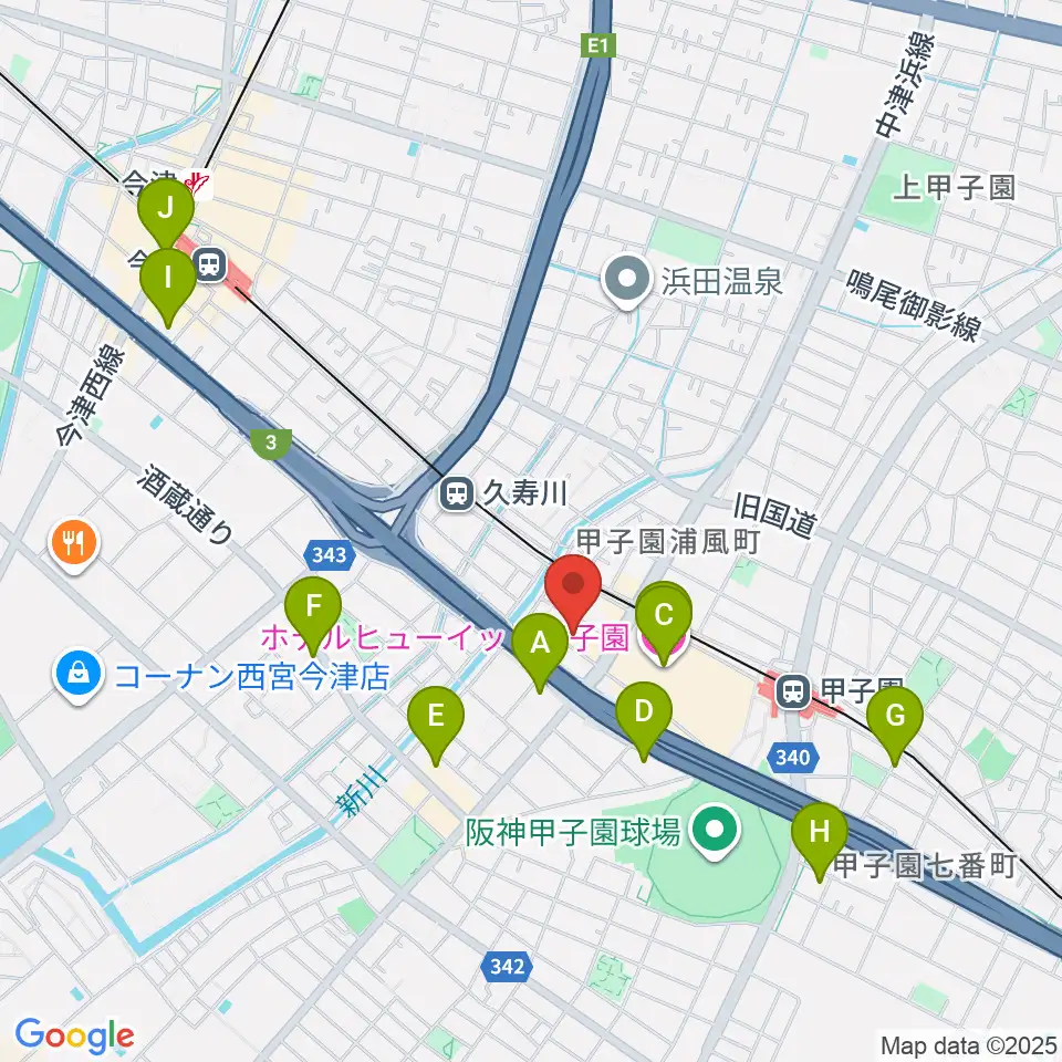 まんまるみかん周辺のホテル一覧地図